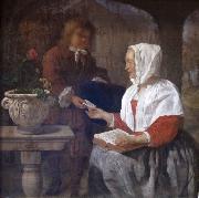 Gabriel Metsu A Girl Receiving a Letter oil painting
